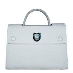 Pre Owned Dior White Leather Diorever Medium Top Handle Bag 