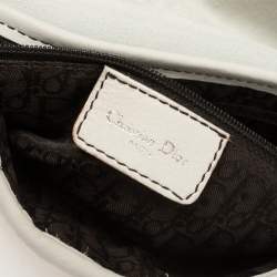 Pre Owned Dior White Leather Saddle Bag
