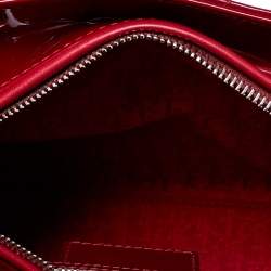 Pre Owned Dior Red Cannage Patent Leather Medium Lady Dior Tote