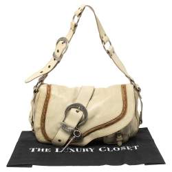 مملوكة مسبقًا Dior Pale Green Gaucho Leather Large Double Saddle Shoulder Bag