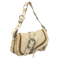 مملوكة مسبقًا Dior Pale Green Gaucho Leather Large Double Saddle Shoulder Bag