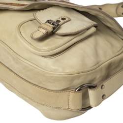 مملوكة مسبقًا Dior Pale Green Gaucho Leather Large Double Saddle Shoulder Bag