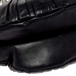 Pre Owned Dior Black Pleated Leather Plisse Tote
