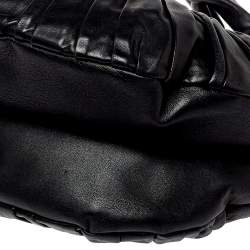 Pre Owned Dior Black Pleated Leather Plisse Tote