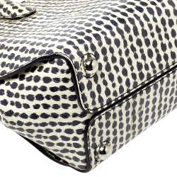 Pre Owned Dior White/Black Python Top Handle Bag