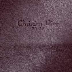 Pre Owned Dior Burgundy Cannage Leather Lady Dior Continental Wallet 