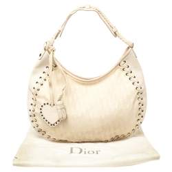 Pre Owned Dior Cream Oblique Canvas and Leather Ethnic Hobo