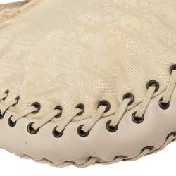 Pre Owned Dior Cream Oblique Canvas and Leather Ethnic Hobo