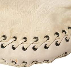 Pre Owned Dior Cream Oblique Canvas and Leather Ethnic Hobo