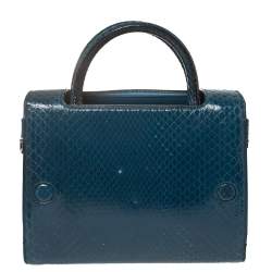 Pre Owned Dior Blue Python Mini Diorever Bag