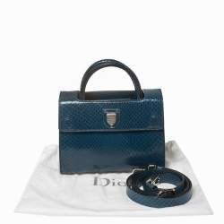 Pre Owned Dior Blue Python Mini Diorever Bag