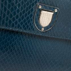 Pre Owned Dior Blue Python Mini Diorever Bag