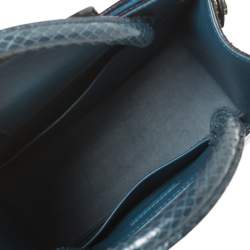 Pre Owned Dior Blue Python Mini Diorever Bag