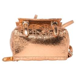 Pre Owned حقيبة ظهر ديور ستاردست جلد كاتاج ذهبي وردي ميتاليك