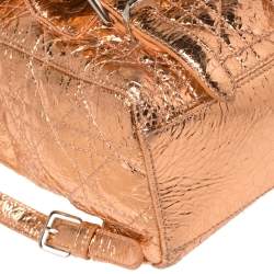 Pre Owned حقيبة ظهر ديور ستاردست جلد كاتاج ذهبي وردي ميتاليك