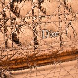 Pre Owned حقيبة ظهر ديور ستاردست جلد كاتاج ذهبي وردي ميتاليك