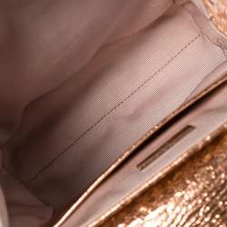 Pre Owned حقيبة ظهر ديور ستاردست جلد كاتاج ذهبي وردي ميتاليك