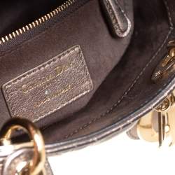 Pre Owned حقيبة ديور ليدي ديور جلد كاناج ميني ميتاليك