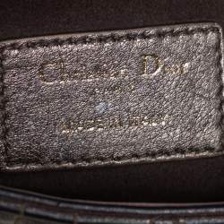 Pre Owned حقيبة ديور ليدي ديور جلد كاناج ميني ميتاليك