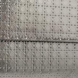 Pre Owned Dior Metallic Silver Microcannage Leather Croisiere Wallet On Chain