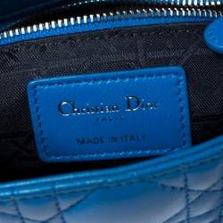 Pre Owned حقيبة ديور ميني ليدي ديور جلد كاناج أزرق