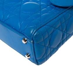 Pre Owned حقيبة ديور ميني ليدي ديور جلد كاناج أزرق