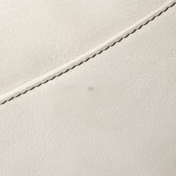 Pre Owned Dior White Leather Saddle Bag