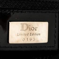 Pre Owned Dior Black Velvet/Nylon and Leather Vintage Pom Pom Embellished Saddle Bag
