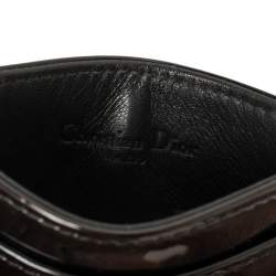 Pre Owned محفظة بطاقات ديور تيرن مي ديور جلد أسود لامع