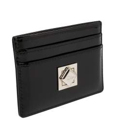 Pre Owned محفظة بطاقات ديور تيرن مي ديور جلد أسود لامع