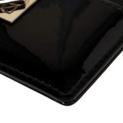 Pre Owned محفظة بطاقات ديور تيرن مي ديور جلد أسود لامع