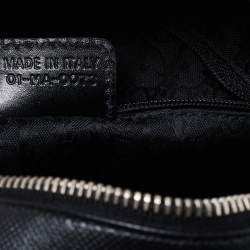 Pre Owned Dior Black Leather Crytal Hook Bowling Bag