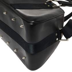 Pre Owned Dior Black Leather Crytal Hook Bowling Bag