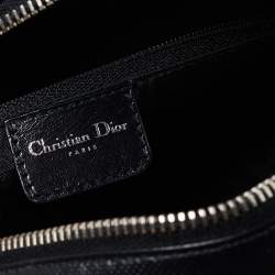Pre Owned Dior Black Leather Crytal Hook Bowling Bag