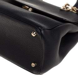 Pre Owned Dior Black Leather Small Be Dior Flap Top Handle Bag