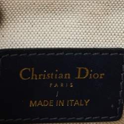 Pre Owned Dior Blue Diorissimo Canvas and Leather Mini Saddle Shoulder Bag
