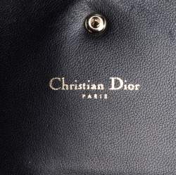 مملوكة مسبقًا Dior Black Leather Diorama Compact Wallet