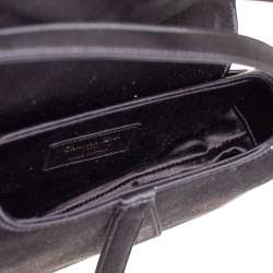 Pre Owned Dior Black Satin Mini Saddle Shoulder Bag