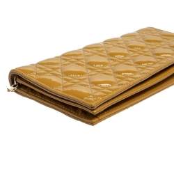 Pre Owned حقيبة كلتش ديور ليدي ديور جلد كاناج بيج لامع بسلسلة