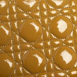 Pre Owned حقيبة كلتش ديور ليدي ديور جلد كاناج بيج لامع بسلسلة