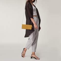 Pre Owned حقيبة كلتش ديور ليدي ديور جلد كاناج بيج لامع بسلسلة