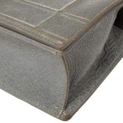 مملوكة مسبقًا Dior Grey Crackled Patent Leather Medium Diorama Shoulder Bag