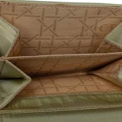 Pre Owned Dior Beige/Cream Calf Hair and Patent Leather Trifold Wallet