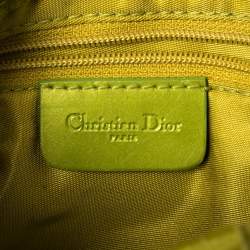 Pre Owned Dior Green Lizard Embossed Patent Leather and Suede Limited Edition Saddle Bag
