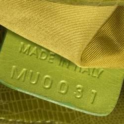 Pre Owned Dior Green Lizard Embossed Patent Leather and Suede Limited Edition Saddle Bag