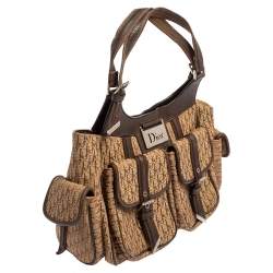 Pre Owned Dior Beige/Brown Diorissimo Canvas Multi Pocket Shoulder Bag