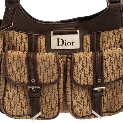 Pre Owned Dior Beige/Brown Diorissimo Canvas Multi Pocket Shoulder Bag