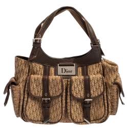 Pre Owned Dior Beige/Brown Diorissimo Canvas Multi Pocket Shoulder Bag