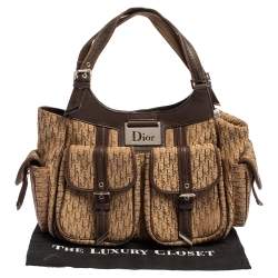 Pre Owned Dior Beige/Brown Diorissimo Canvas Multi Pocket Shoulder Bag