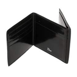 Dior Black Leather Trifold Compact Wallet